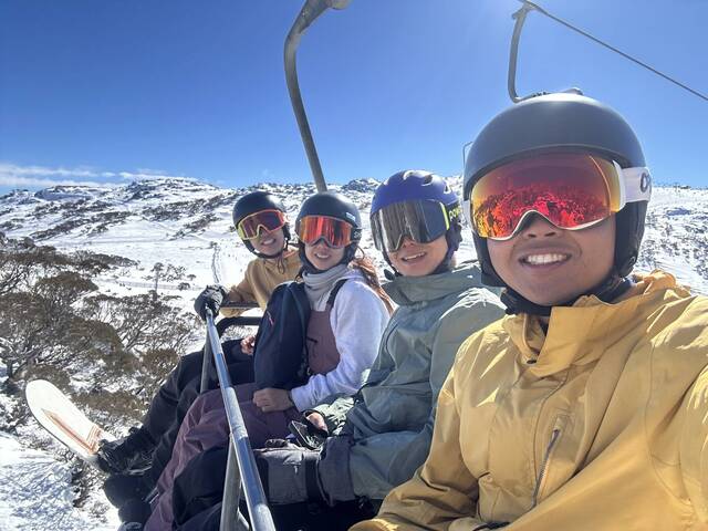 Group chairlift, Saturday — On the snow
