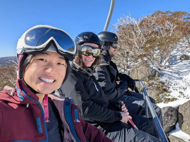 Group chairlift, Saturday — On the snow